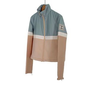 Women's Cc Logo Patch Pastel Ski Wear Zip-up Track Set Jacket